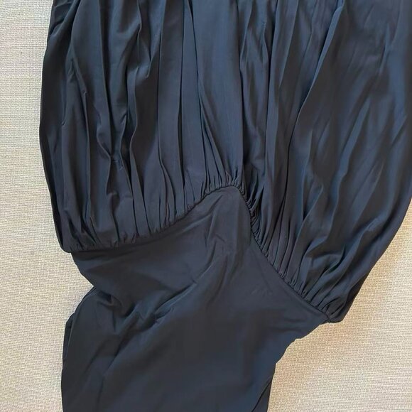 Helsa The Duchess Jersey Midi Dress Small Black Noir Knit Cocktail Party Event - Picture 8 of 10